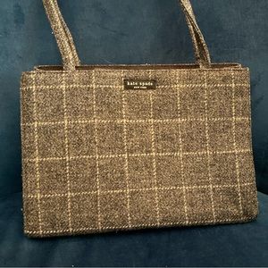 Grey Kate Spade Windowpane Shoulder Bag